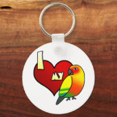 I Love my Sun Conure Keychain キーホルダー (正面)