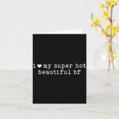 I Love My Super Hot Beautiful Boyfriend Funny Girl カード (黄色い花)