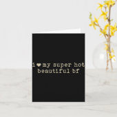 I Love My Super Hot Beautiful Boyfriend Funny Girl カード (黄色い花)