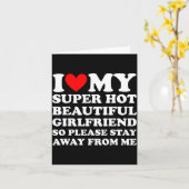 I Love My Super Hot Beautiful Girlfriend Stay Away カード (黄色い花)