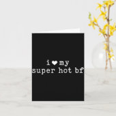 I Love My Super Hot Boyfriend Funny Girlfriend  カード (黄色い花)