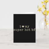 I Love My Super Hot Boyfriend Funny Girlfriend  カード (黄色い花)