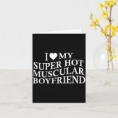 I Love My Super Hot Muscular Boyfriend Funny Love  カード (黄色い花)