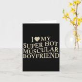 I Love My Super Hot Muscular Boyfriend Funny Love  カード (黄色い花)