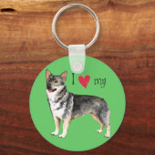 I Love my Swedish Vallhund キーホルダー (正面)