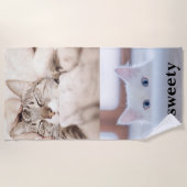 I love my sweet little cat photo ビーチタオル (正面)