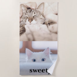 I love my sweet little cat photo ビーチタオル