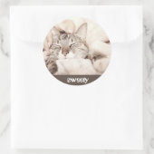 I love my sweet little cat photo ラウンドシール (バッグ)