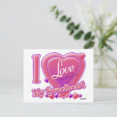I Love My Sweetheart pink/purple -ハート ポストカード (スタンド正面)