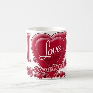 I Love My Sweetheart red -ハート コーヒーマグカップ