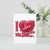 I Love My Sweety red - ハート ポストカード (スタンド正面)