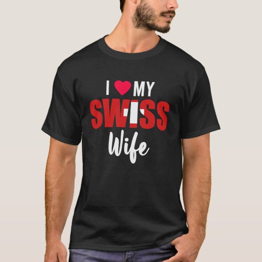 I Love My Swiss Wife Valentines Day Tシャツ (正面)