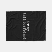 I Love My Tall Boyfriend Funny Girlfriend  フリースブランケット (正面(横))