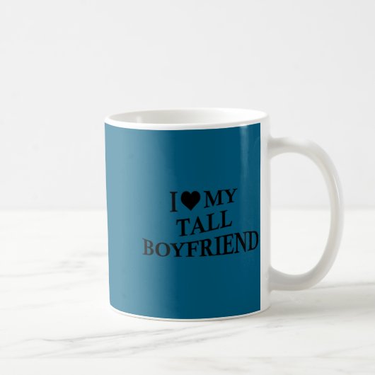I Love My Tall Boyfriend Funny Girlfriend On Back  コーヒーマグカップ (右)