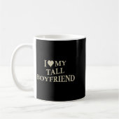 I Love My Tall Boyfriend Funny Girlfriend On Back コーヒーマグカップ (左)