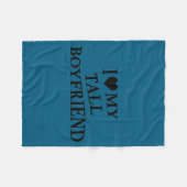 I Love My Tall Boyfriend Funny Girlfriend On Back  フリースブランケット (正面(横))