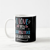 I Love My Transgender Grandson Lgbt Trans Pride Fl コーヒーマグカップ (左)