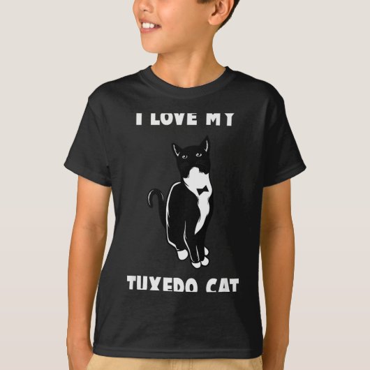 I Love My Tuxedo Cat T Shirt _ Cat Lover T Shirt Tシャツ (正面)