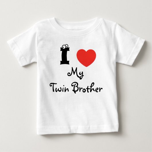 I love my twin brother shirt. ベビーTシャツ (正面)