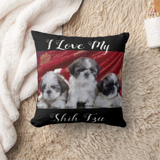 I Love My Tzu クッション (ブランケット)