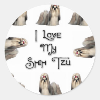 I Love My Tzu ラウンドシール