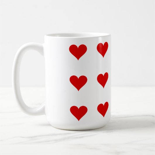 I love my Valentine`s Day - Mug with hearts  コーヒーマグカップ (左)