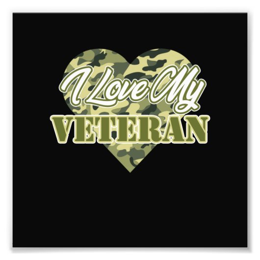 I Love My Veteran Happy Veterans Day Support フォトプリント (正面)