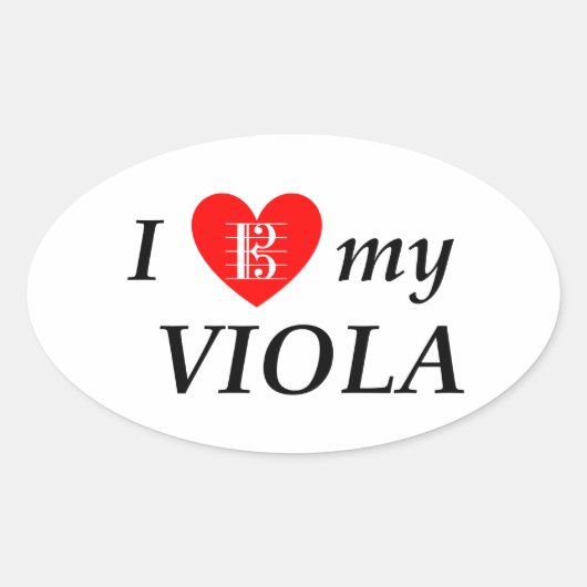 I Love My Viola (I Viola) 楕円形シール (正面)
