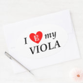 I Love My Viola (I Viola) 楕円形シール (封筒)