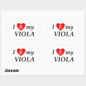I Love My Viola (I Viola) 楕円形シール (シート)