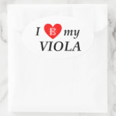 I Love My Viola (I Viola) 楕円形シール (バッグ)