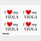 I Love My Viola (I Viola) 長方形シール (シート)