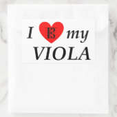 I Love My Viola (I Viola) 長方形シール (バッグ)