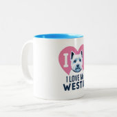  I Love My Westie Dog Mug ツートーンマグカップ (正面左)