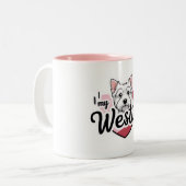 I Love My Westie Dog Mug ツートーンマグカップ (正面左)