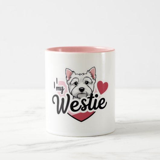 I Love My Westie Dog Mug ツートーンマグカップ (中央)