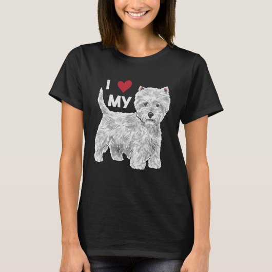I Love My Westie West Highland White Terrier Tシャツ (正面)