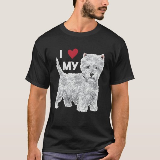 I Love My Westie West Highland White Terrier Tシャツ (正面)