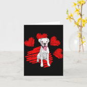 I Love My White Boxer Dog Paw Heart Valentines Day カード (黄色い花)