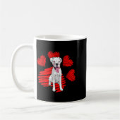 I Love My White Boxer Dog Paw Heart Valentines Day コーヒーマグカップ (左)