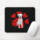 I Love My White Boxer Dog Paw Heart Valentines Day マウスパッド (マウス)