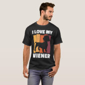 I Love My Wiener Dog Funny Dachshund Dad Dog Lover Tシャツ (正面フル)