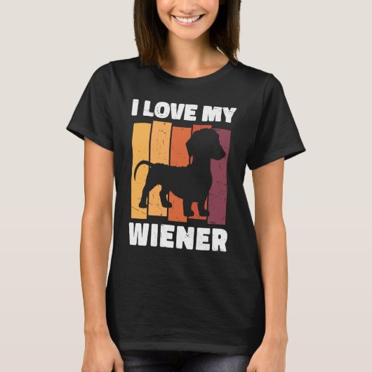 I Love My Wiener Dog Funny Dachshund Dad Dog Lover Tシャツ (正面)