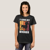 I Love My Wiener Dog Funny Dachshund Dad Dog Lover Tシャツ (正面フル)