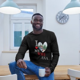 I Love My Wifeハートパーソナライズされた写真 Tシャツ