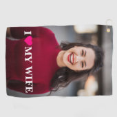 I Love My Wife カスタム Photo ゴルフタオル (横)
