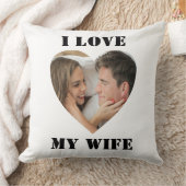 I Love My Wife Heart Custom Personalized Photo  クッション (ブランケット)