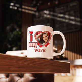 I Love My Wife Personalized Valentines Day Heart コーヒーマグカップ