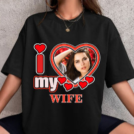 I Love My Wife Personalized Valentines Day Heart  Tシャツ