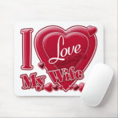 I Love My Wife Red -ハート マウスパッド (マウス)